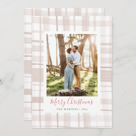 あたたかなフリースのクリスマス写真 シーズンカード (正面/裏面)