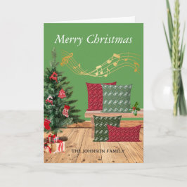 あたたかなベンチのクリスマスグリーティングカード サンキューカード