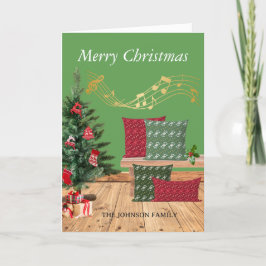 あたたかなベンチのクリスマスグリーティングカード サンキューカード