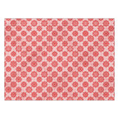 あたたかなホワイトとレッドの冬の花柄クリスマス テーブルクロス (正面(横))