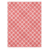 あたたかなホワイトとレッドの冬の花柄クリスマス テーブルクロス (正面)