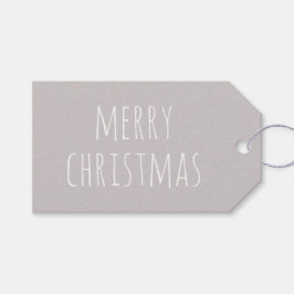 あたたかなライトグレーのクリスマス | 冬のホリデー ギフトタグ