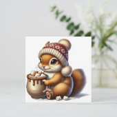 あたたかなリスとホットココアと冬の帽子 シーズンカード (スタンド正面)