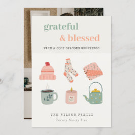 あたたかな写真 冬の必須アイテム 季節の挨拶 シーズンカード