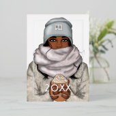 あたたかな冬のアフリカ系アメリカ人のクリスマス 箔シーズンカード (立ち正面)