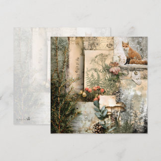 あたたかな冬のディープコテージコア スクラップブックページ 招待状