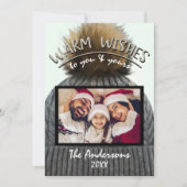 あたたかな冬のビーニー帽子 ホリデー クリスマス フォト 招待状 (正面)