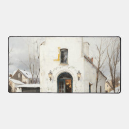 あたたかな冬の別荘のデスクマット デスクマット