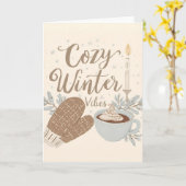 あたたかな冬の雰囲気 – シンプルで温かい冬のデザイン カード (黄色い花)