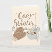 あたたかな冬の雰囲気 – 温かみとミニマルな冬のデザイン カード (正面)