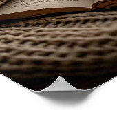 あたたかな夜のひとときを灯すキャンドルとブランケット ポスター (角)