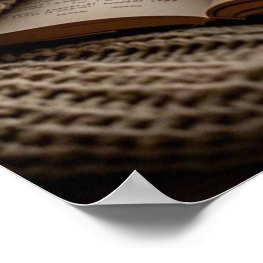 あたたかな夜のろうそく と かけ布団 ポスター (角)