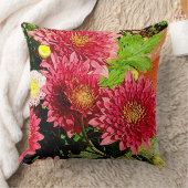 あたたかな明るいピンクの菊の花のクッション クッション (ブランケット)