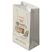 あたたかな水彩ねずみのヴィンテージクリスマス スモールペーパーバッグ (正面アングル)