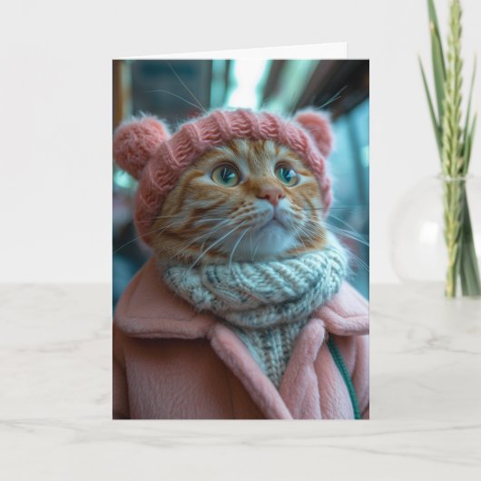 あたたかな猫の挨 カード (正面)