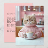 あたたかな猫カフェのひととき 招待状 (正面/裏面)