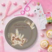 あたたかな石のボーホーパンパスグラスシャワー ペーパープレート (パーティー)