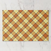 あたたかな秋のチェック柄紙のプレースマット ペーパーパッド (正面)