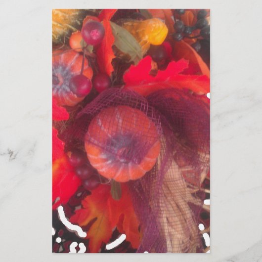 あたたかな秋のチャーム - 秋の装飾とギフト 便箋 (正面)