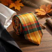 あたたかな秋の収穫タータン・チェック柄 ネクタイ