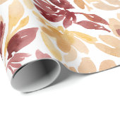 あたたかな秋の色合いが美しい抽象的な植物模様 ラッピングペーパー (ロールコーナー)