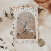 あたたかな秋の花のアーチ植物のクリスマス写真 シーズンカード