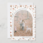 あたたかな秋の花のアーチ植物のクリスマス写真 シーズンカード (正面)