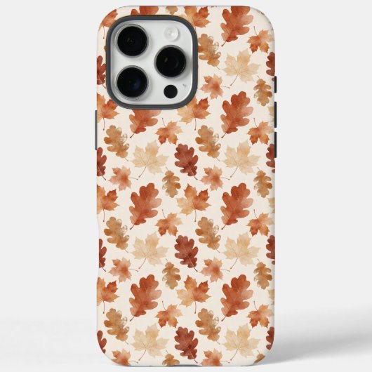あたたかな秋の落ち葉パターン Case-Mate iPhoneケース (裏面)