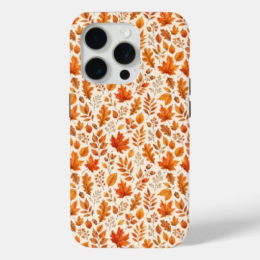 あたたかな秋の葉のシームレスパターン Case-Mate iPhoneケース (裏面)