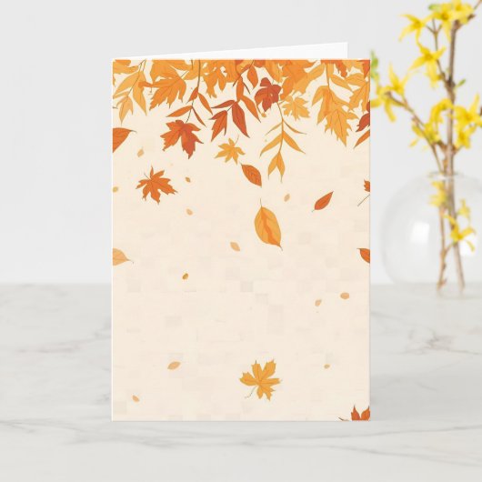 あたたかな秋の雰囲気 – 5x7 秋のグリーティングカード カード (黄色い花)