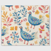 あたたかな色調のカラフルな秋の七面鳥 ラッピングペーパー (フラット)