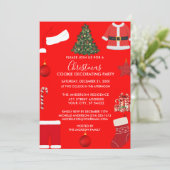 あたたかな赤に彩られたクリスマスのひととき 招待状 (スタンド正面)