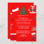 あたたかな赤に彩られたクリスマスのひととき 招待状 (正面/裏面)