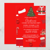 あたたかな赤に彩られたコージーなクリスマス・ギャザリング 招待状 (正面/裏面)