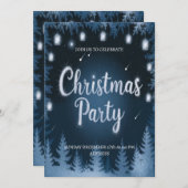 あたたかな雪のクリスマスパーティー招待状 シーズンカード (正面/裏面)
