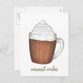 あたたかな願いを込めた ホットチョコレート ココアの冬のポストカード シーズンポストカード (正面/裏面)