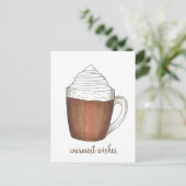 あたたかな願いを込めた ホットチョコレート ココア 冬のポストカード シーズンポストカード (スタンド正面)