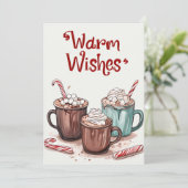 あたたかな願い - あつあつのホットチョコレートのホリデーカード シーズンカード (スタンド正面)