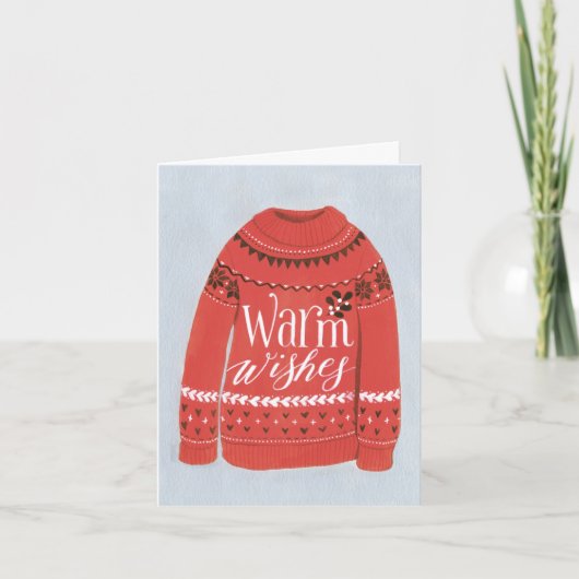 あたたかな願い スウェーター クリスマス 折りたたみグリーティングカード カード (正面)