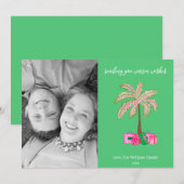 あたたかな願い パームツリーの写真 ホリデーカード (正面/裏面)