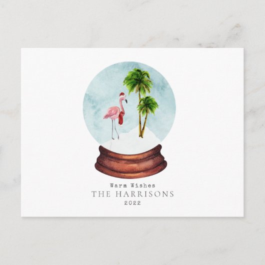 あたたかな願い フラミンゴ スノーグローブ クリスマス ホリデー (正面)