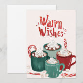 あたたかな願い ホットチョコレートのホリデーカード シーズンカード (正面/裏面)