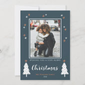 あたたかな願い 緑のクリスマス フォト カード (正面)