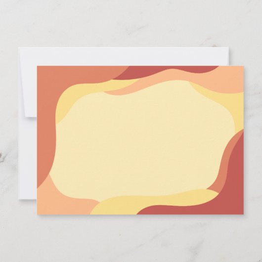 あたたかな70年代のウェーブ柄の誕生日カード 招待状 (裏面)