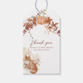 あたたかな 白い 秋の かぼちゃの きつねに感謝 ギフトタグ (正面)