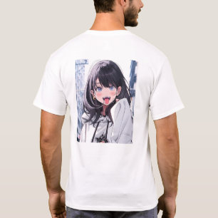 あっかんべーJK|バックプリントTシャツ|寿司娘 GenerativeAI Tシャツ