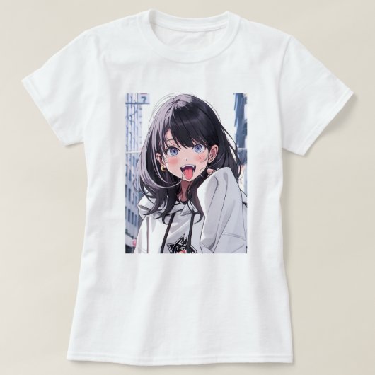あっかんベーTシャツ｜寿司娘 GenerativeAI Tシャツ (デザイン正面)
