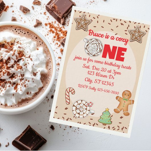 あったかいひとり、ホットチョコレートの冬 初めての誕生日 招待状