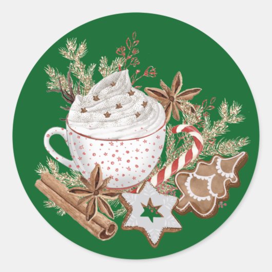 あったかいクリスマスのおやつ ラウンドシール (正面)