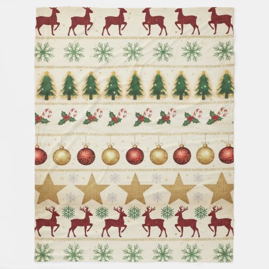 あったかいクリスマスの夜 フリースブランケット (正面)